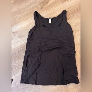 Cosabella 92% viscose scoop neck black tank with built in bra - size small